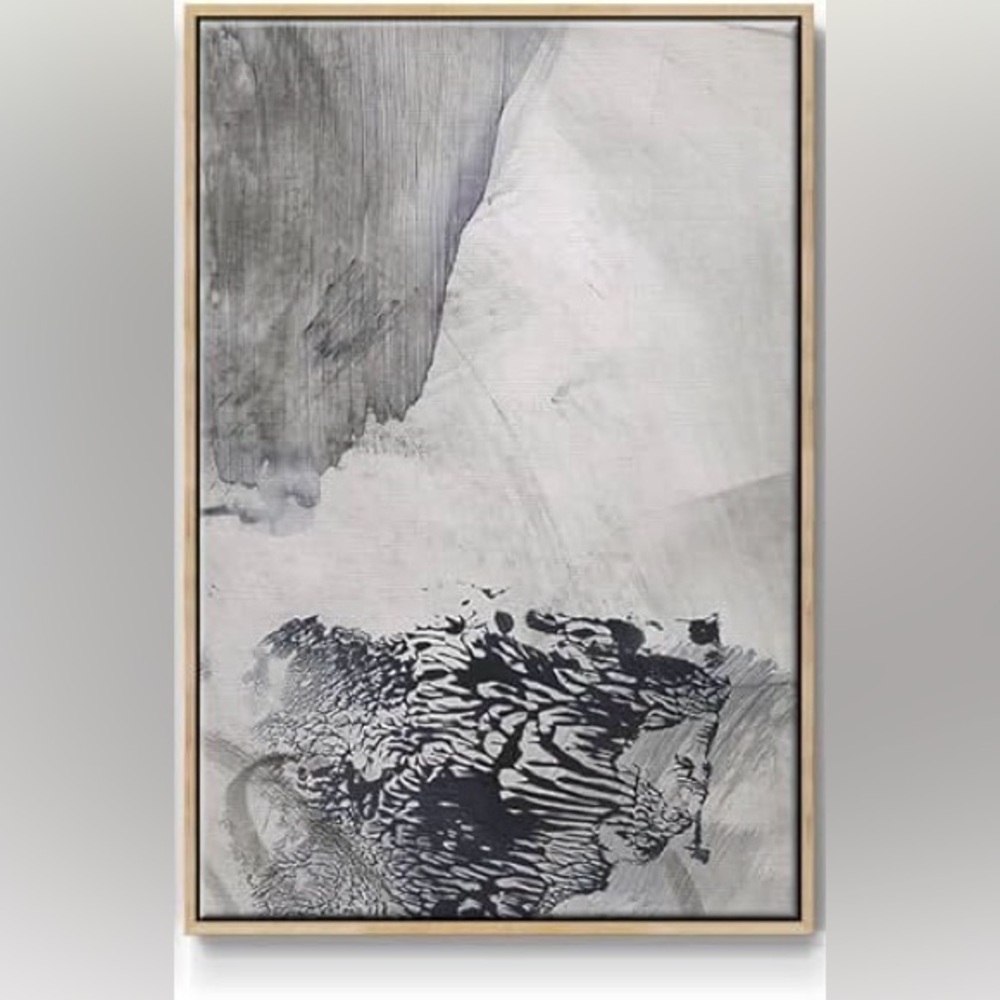 Renditions Gallery Abstract Wall Art, Black and Grey, 24”w x 36”h, LIKE NEW